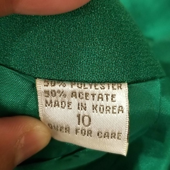 Casual Corner Vintage 70s Skirt Suit Green Size 10 - Picture 14 of 16